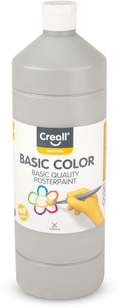 Creall plakkaatverf grijs - schoolverf 1 liter voor kinderen.