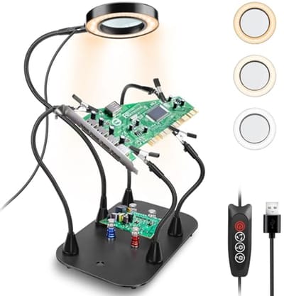 Magnetische soldeerhulp voor nauwkeurig solderen met vergrootglas