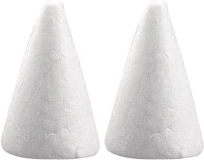 Piepschuim kegel - 2x - wit - H6 cm - styropor vormen - Hobby/diy - knutselmateriaal - basis materiaal