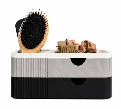 Make-up Organizer met Lades - Cosmetica & Haaraccessoires Opberger - Wit, Marble grijs, Zwart