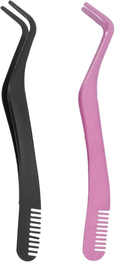 Wimperpincet met Kam - Precisie Pincet - Wimpers Aanbrengen - Roestvrij Staal - 121 cm - Zwart