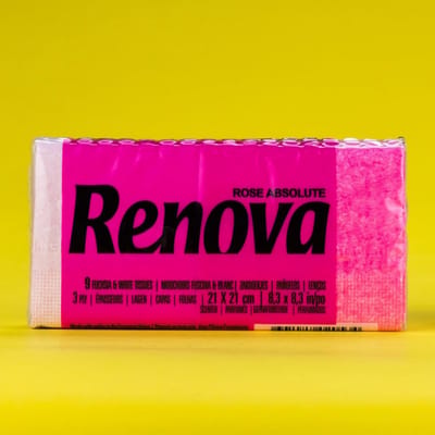 Kleurige keukenpapier zakdoekjes, 6 pakjes, normaal formaat, roze