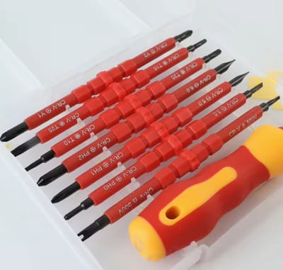 Germat VDE schroevendraaier set 8-delig – geïsoleerde elektriciteit schroevendraaiers met kruiskop, platkop en Torx voor elektrotechniek