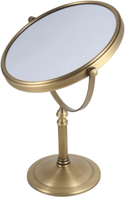 Make-up Spiegel - Vergrotende Spiegel - Draagbaar Gebruik - Verstelbare Stand - Ronde Vorm - Chroom