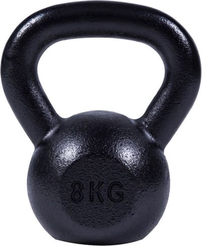 Gorilla Sports - Kettlebell - Gietijzer - Extra Stabiel - Zwart - 8 kg
