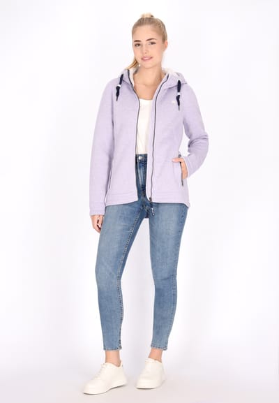 Schmuddelwedda Gebreide fleece jas Dames Grijsviolet gemêleerd
