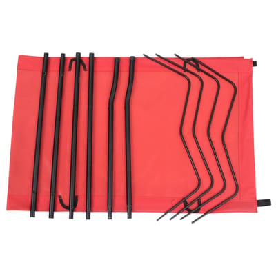 vidaXL - Campingbed - 180x60x19 - cm - oxford - stof - en - staal - rood
