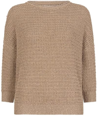 EsQualo Trui Sweater Oversized Lurex F25 07509 180 Sand Dames Maat - XL