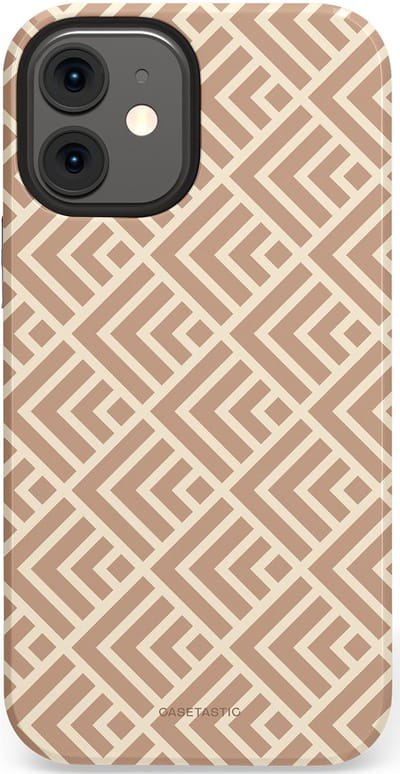 Casetastic Hoesje Geschikt voor Apple iPhone 12 Mini - Stijlvolle Beschermende Duo-layer Case - Abstract Zand Kunst