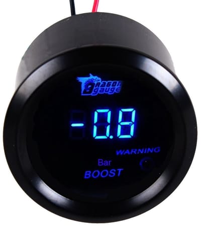 Allecto - Digitale Turbo Boost Meter - Turbo Drukmeter met Blauw LED Licht - Precisie Meting - 52mm Formaat - Geschikt voor Auto's - Turbo Boost In...