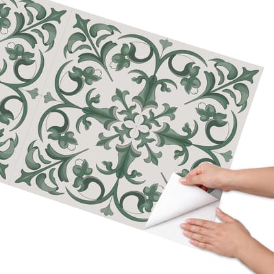 Coloray Meubel Wrap Folie - Groente Meubelfolie - 65x130 cm - Meubel Wrap Folie Groene ornamenten - Plakfolie Meubels - Klassiek Meubelfolie - Decoratiefolie Zelfklevend - Slaapkamer decoratie - Bloemen en planten
