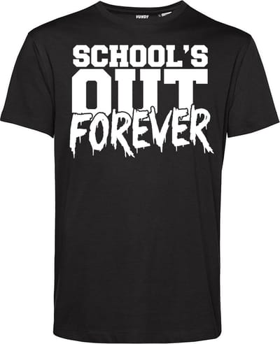 T-shirt School's Out Forever | Geslaagd Cadeau | Afgestudeerd | Diploma | Zwart | maat XS