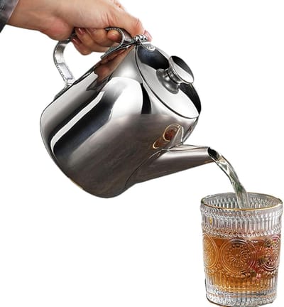 Elektrische waterkoker - Theepot warmwaterketel - Dranken serveren - Druppelvrije uitloop - 950 ml - Zilver