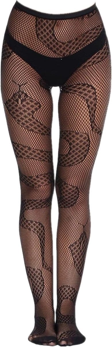 Sexy Hoge Taille Visnet Panty’s voor Dames - Rekbare Fishnet Kousen voor Halloween Kostuums en Feestjes