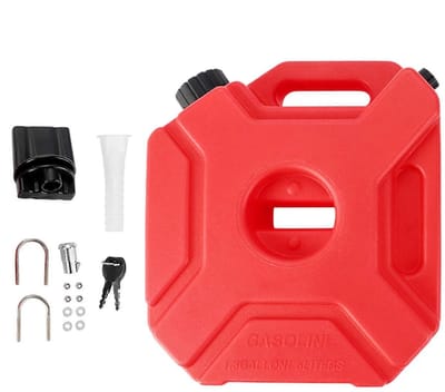 KZQ Brandstoftank - met vergrendelbare montagebeugel - Motoroliereservoir - 5 liter / 1,3 gallon - Motorolietank - Opslag van vloeistoffen voor offroadgebruik - Extern - 25 × 12 × 28 cm