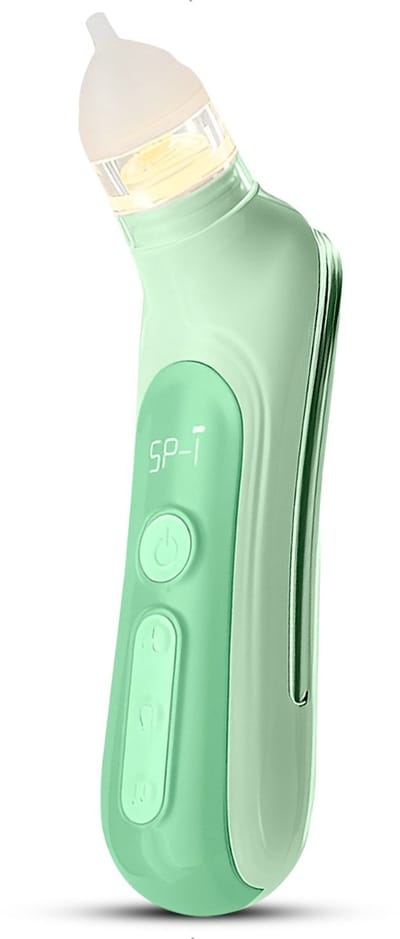 Luxegoed® Elektrische Neusreiniger voor Baby’s met Muziek en Licht – Neuspeer - Aspirator - Neuszuiger - USB-compatibel - Incl. Verzorgingssetje - Neusreiniger baby elektrisch - Baby neuszuiger – Groen
