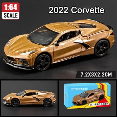 1:64 Speelgoedauto's Miniatuurmodellen Gt500 Firebird Daytona Stardust Corvette T1 Voertuigen Rubberen Banden Auto Voor Jongens Educatief Speelgoed