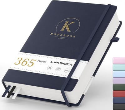 Gelinieerd Notitieboek - Hardcover Schrijfboek - Werk Studeren - 100 g/m² dik papier - A5 145 x 21cm - Blauw