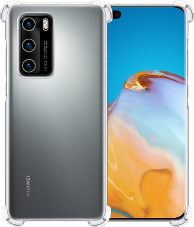 Hoesje - Geschikt voor Huawei P40 - Sterk & Shockproof - Siliconen Case - Back Cover - Telefoon Hoes Shock Proof - Telefoonhoesjes - Transparant