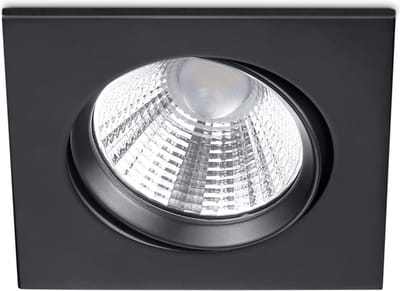 LED Spot - Inbouwspot - Trion Paniro - Vierkant 5W - Dimbaar - Warm Wit 3000K - Mat Zwart - Aluminium - 80mm