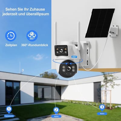 Beveiligingscamera Buiten - Draadloze Camera - Huis Beveiligen - 360 Graden Dekking - 20x20x22 cm - Wit