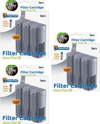 SuperFish Aquaflow Cartridge 50 - Voordeel set - 3 verpakkingen - 9 Cartridges