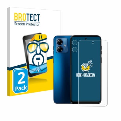 BROTECT - Screenprotector voor Motorola Moto G14 (Voor+Camera) - Folie Beschermfolie transparant 2 Stuks