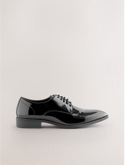 Next - Heren - Lakleren Derby-schoenen - Zwart