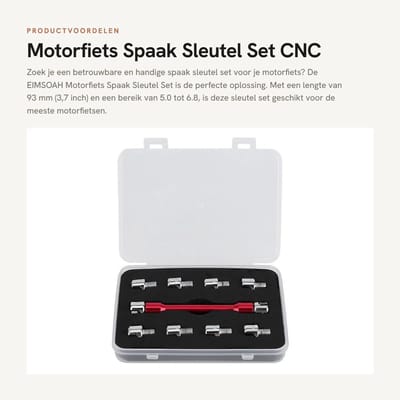 Dailygoods- Spakenmoer Set 5.0-6.8 - Inclusief Opbergdoos - Geschikt voor Motorfietsen - Duurzaam Aluminium/IJzer - 10 Verwisselbare Tips - Handig in Gebruik - Spakenwrench