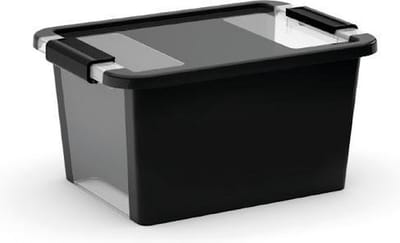 Kis Opbergbox Bi Box L - 40L - 55x35x28cm - Zwart/Transparant