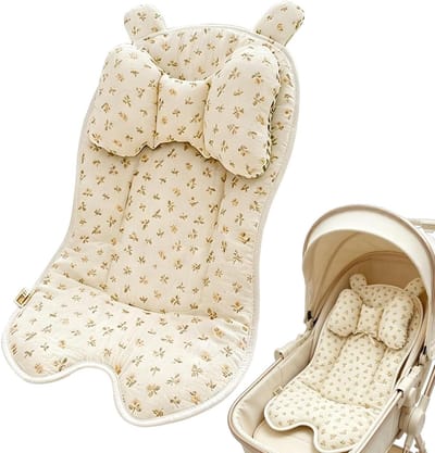 Kinderwagen Inlegkussen - Zitverhoger Wandelwagen - Comfortabel Reizen - Weerbestendig Comfort - 45 x 33 x 10 cm - Wattenschijfje