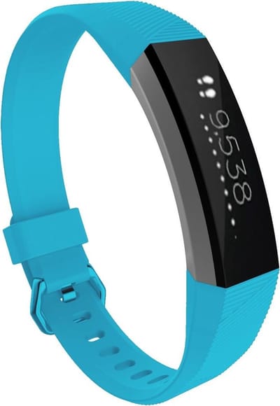 By Qubix - Compatible Fitbit bandje - Geschikt voor Fitbit Alta HR siliconen bandje met gesp - Maat: Large - Zee Blauw Smartwatch bandje
