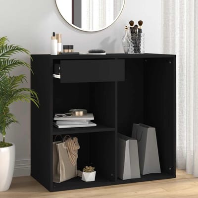 vidaXL - Cosmeticakast - 80x40x75 - cm - bewerkt - hout - zwart