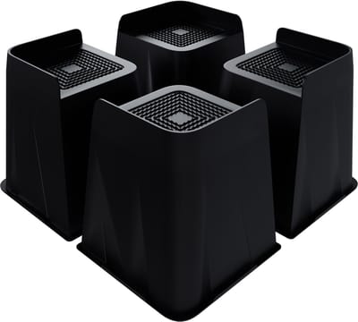 NAIZY 4-delige Meubelverhogers 15 cm tafelverhoger bedverhoger tafelpootverlenging bedverhoger meubelverhoger tafelverhoger voor meubels tafel stoel bank zwart, L-type