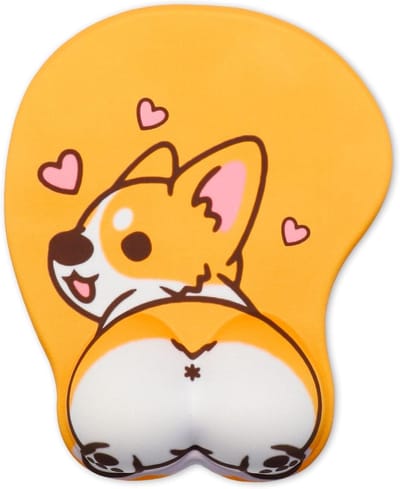 Ergonomische 3D Muismat met Gel Kussen en Handsteun voor Corgi Hondenliefhebbers