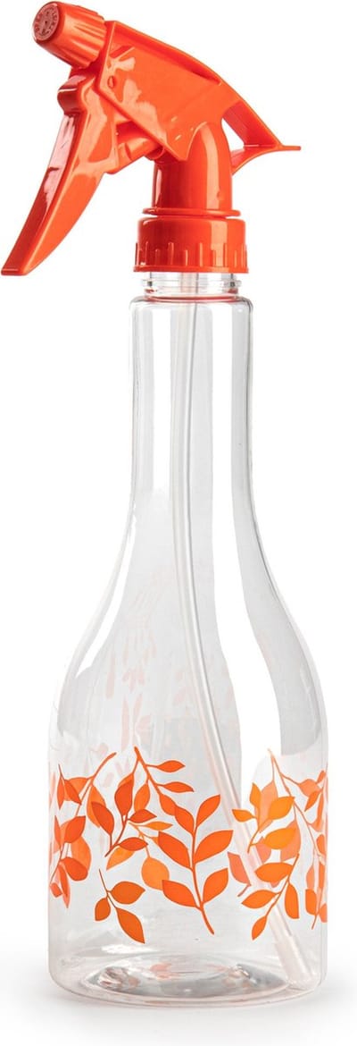 Plasticforte Plantenspuit met een inhoud van 500 ml - transparant - oranje verstuiver - 27 cm - kunststof