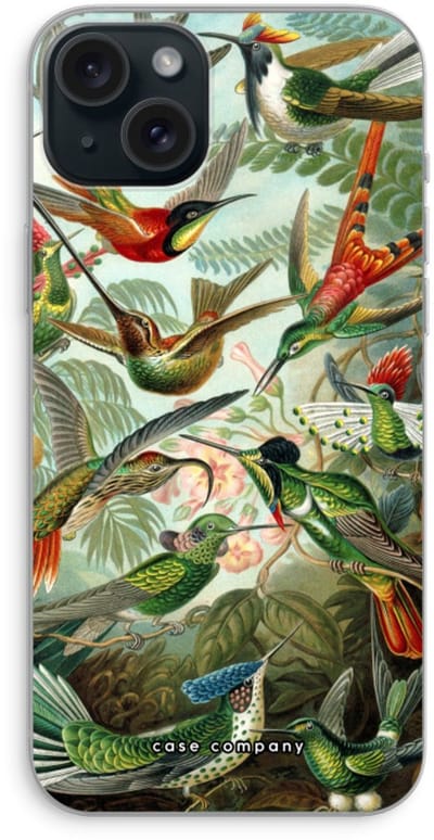 Case Company® - Hoesje geschikt voor iPhone 15 Plus hoesje - Haeckel Trochilidae - Soft Cover Telefoonhoesje - Bescherming aan alle Kanten en Schermrand