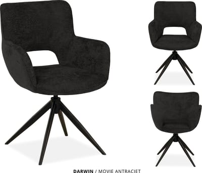 MX Sofa Eetkamer stoel Darwin | kleur: Antraciet