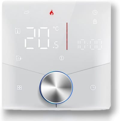 Slimme Thermostaat - Verwarming Regelaar - Energie Besparen - App & Spraakbesturing - 8.8 cm - Wit