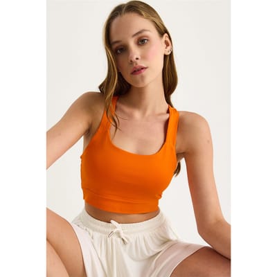 Fitted Vierkante Kraag Crop Blouse
