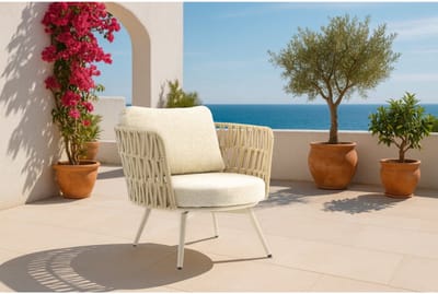 Loungestoel Sophia draaibaar 360° tuin - Beige