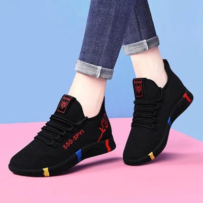 Dames Ademende Sneakers Mesh Casual Schoenen Dames Zachte Zool Lichtgewicht Antislip Sport Sneakers 36 rood