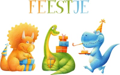 Uitnodiging feestje | Dino - Uitnodigingskaarten - wenskaarten | 10 stuks incl. envelop