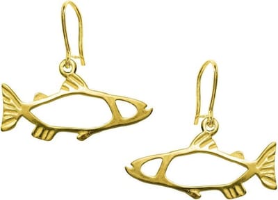 Oorbellen, hang, Kleine gouden zalm