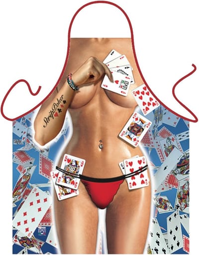 Benza Schort Strip Poker Vrouw - Sexy/Leuke/Grappige/Mooie Keukenschort