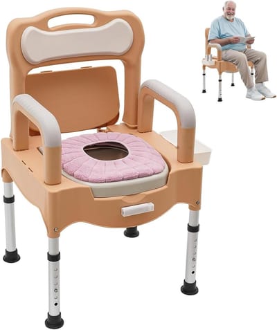 Toiletstoel - Douchestoel - Veilig Zitten - In Hoogte Verstelbaar - Tot 250 kg - Kaki