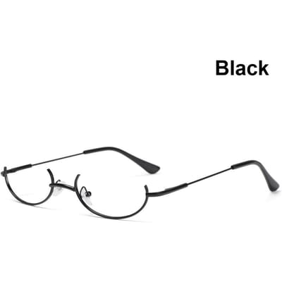 Lunettes à demi-monture Monture de lunettes Monture Tendance Sans verres Myopie Cosplay Fête Lunettes décoratives Durable Métal Monture de lunettes en métal pour la photographie gray