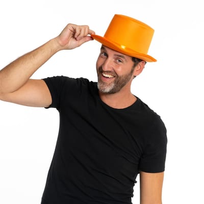 Partychimp Voordeelverpakking 6 pack Hoed Satijn Carnaval Accessoires voor bij Carnavalskleding Dames Carnavalskleding Heren Verkleedkleren Volwassenen WK Voetbal EK Voetbal 2024 Koningsdag - Oranje - One-size - 6 pack