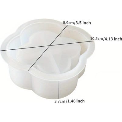 1 st., doe-het-zelf Klavertjevier Organizer, ornament Mal, gips Kaarsenmal, beker Pot Succulenten Plantenbak Siliconen Mal, decoratie Mal, wit Pack of 1
