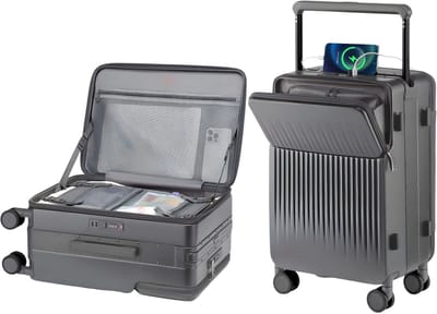 Handbagagekoffer – Voor reizigers – Stevig, lichtgewicht en duurzaam – Harde grijze schaal met TSA-slot, spinnerwielen (51 cm)